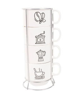 TAZA DE CERAMICA APILABLE