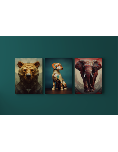 RETABLO TRIPTICO ANIMALES...